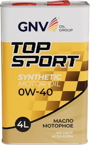 Масло моторное GNV Top Sport 0W40 4 л (металл. канистра) GTS1021802010010040004 - изображение 2