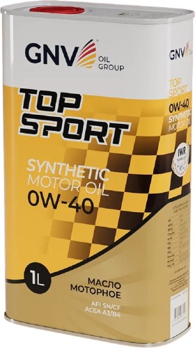 Масло моторное GNV Top Sport 0W40 1 л (металл. канистра) GTS1021802010010040001