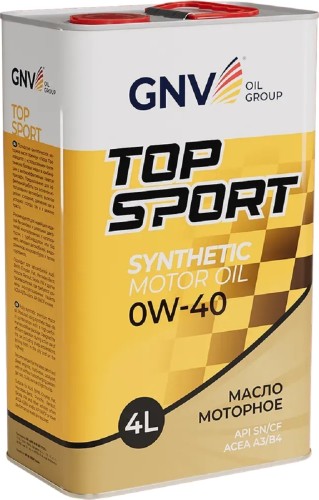 Масло моторное GNV Top Sport 0W40 4 л (металл. канистра) GTS1021802010010040004 - изображение 3