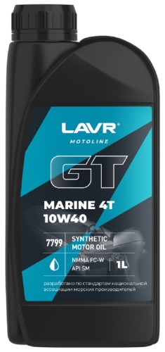 Масло моторное LAVR MOTO GT Marine 4T 10W40 SM, 1 л Ln7799