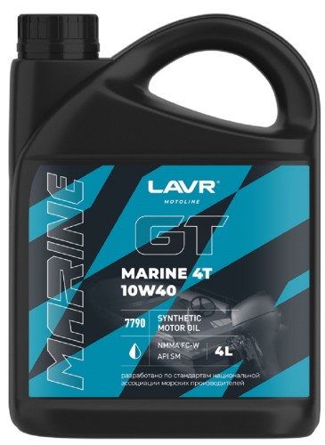Масло моторное LAVR MOTO GT Marine 4T 10W40 SM, 4 л Ln7790