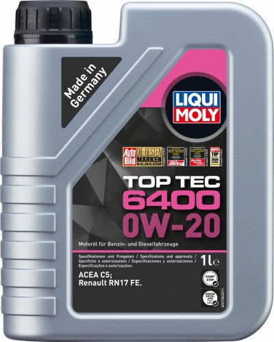 Масло моторное LIQUI MOLY SAE  0W20 Top Tec 6400 1 л 21584 синтетическое 21584