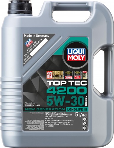 Масло моторное LIQUI MOLY SAE  5W30 Top Tec 4200 Diesel   5 л. 2376 cинтетическое 2376