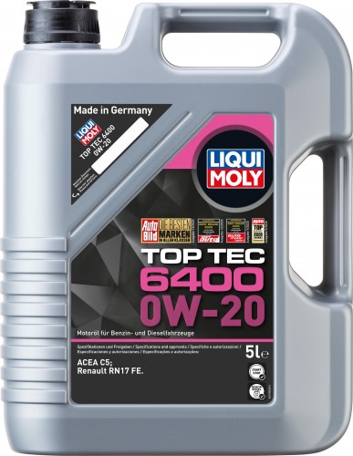 Масло моторное LIQUI MOLY SAE  0W20 Top Tec 6400 5 л 21585 синтетическое 21585
