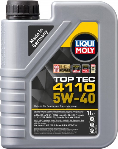 Масло моторное LIQUI MOLY SAE  5W40 Top Tec 4110   1 л. 21478 синтетическое 21478