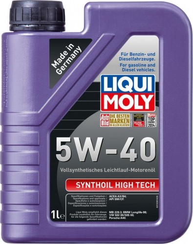 Масло моторное LIQUI MOLY SAE  5W40 Synthoil High Tech   1 л 1924/1855 синтетическое 1924