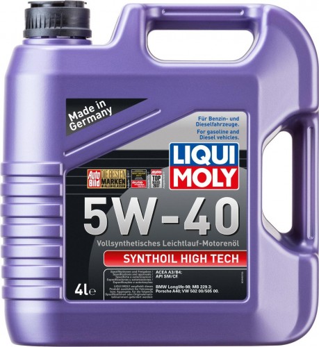 Масло моторное LIQUI MOLY SAE  5W40 Synthoil High Tech   4 л 1915/2194 синтетическое 2194/1915