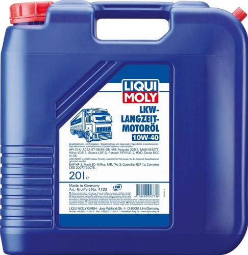 Масло моторное LIQUI MOLY SAE 10W40 LKW-Langzeit-Motoroil Basic  20 л 4733 синтетическое 4733