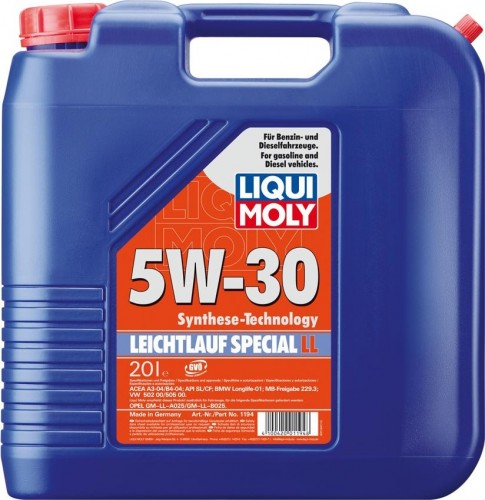 Масло моторное LIQUI MOLY SAE  5W30 Special Tec LL  20 л 1194 синтетическое 1194
