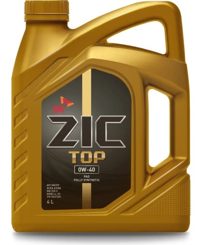 Масло моторное ZIC TOP 0W40 4 л 162611