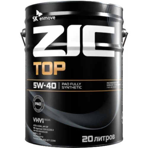Масло моторное ZIC TOP 5W40 20 л 192682