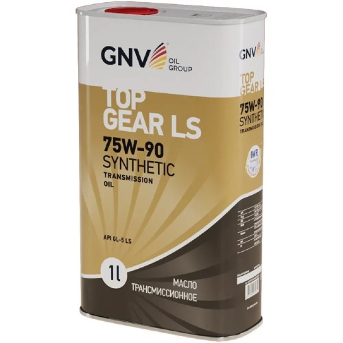Масло трансмиссионное GNV Top Gear LS Synthetic 75W90 GL-5 1 л (металл. канистра) GTG1072015LS0007590001