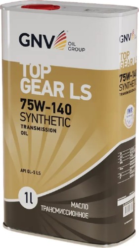 Масло трансмиссионное GNV Top Gear LS Synthetic 75W140 GL-5 1 л (металл. канистра) GTG1274015LS0007514001