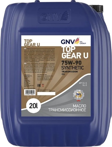 Масло трансмиссионное GNV Top Gear U Synthetic 75W90 GL-4/5 20 л GTG1U72015G45007590020 - изображение 2