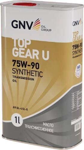 Масло трансмиссионное GNV Top Gear U Synthetic 75W90 GL-4/5 1 л (металл. канистра) GTG1U72015G45007590001