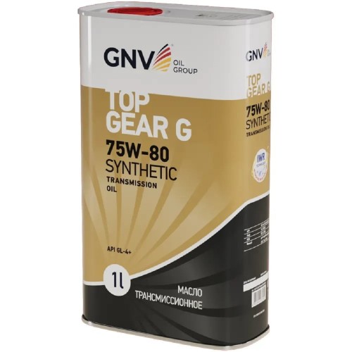 Масло трансмиссионное GNV Top Gear G Synthetic 75W80 GL-4 1 л (металл. канистра) GTG1G72015G40007580001