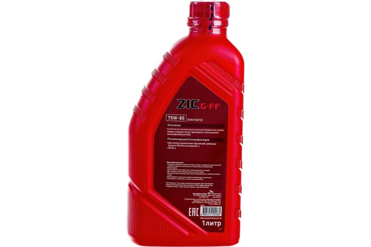 Масло трансмиссионное ZIC G-FF 75W85 GL-4  1 л 132626 - изображение 4