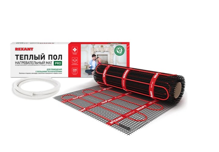 Мат нагревательный REXANT 51-0012 Pro (rnx -2,0-440 площадь 2,0 м² (0,5х4,0 м))
