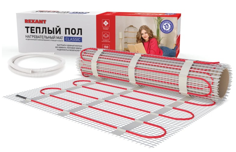 Мат нагревательный REXANT 51-0525-2 Classic RNX-13,0-1950 двухжильный с экраном