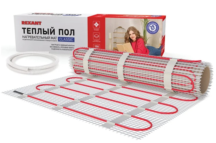 Мат нагревательный REXANT 51-0510-2 Classic RNX -6,0-900 двухжильный с экраном