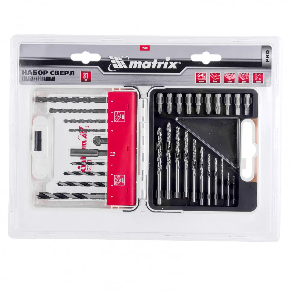 Набор сверл комбинированный Matrix Pro 31 шт 725631 - изображение 4