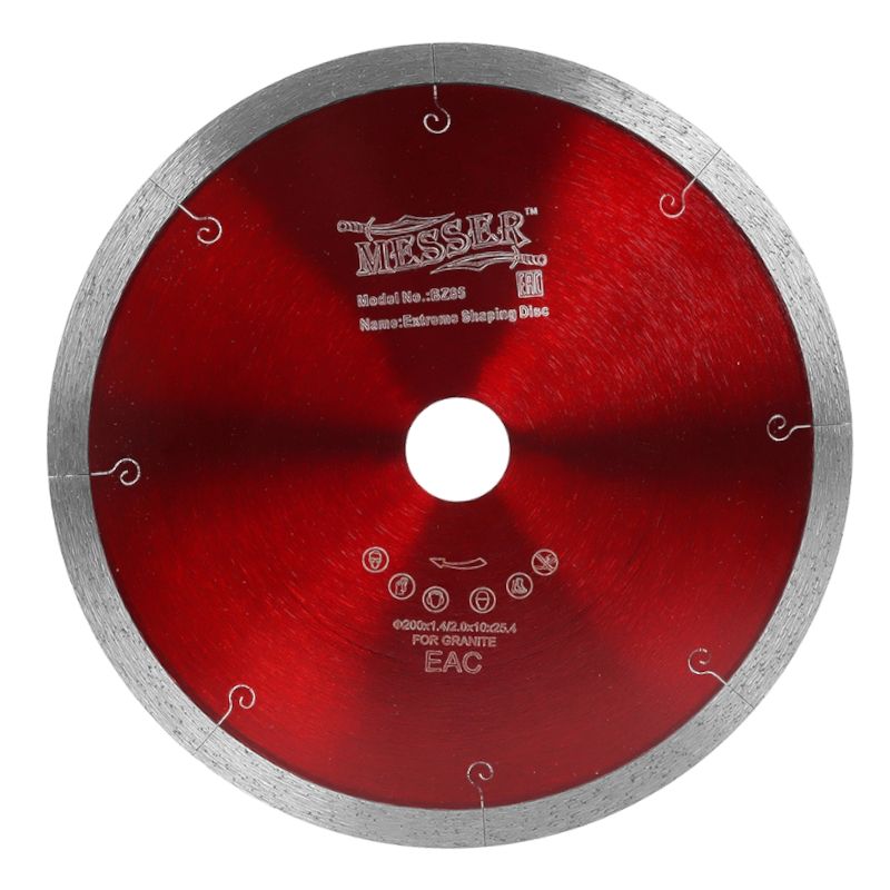 Алмазный диск для резки мрамора MESSER G/X-J, мокрый, 200D-2.0T-10W-25,4/22.2