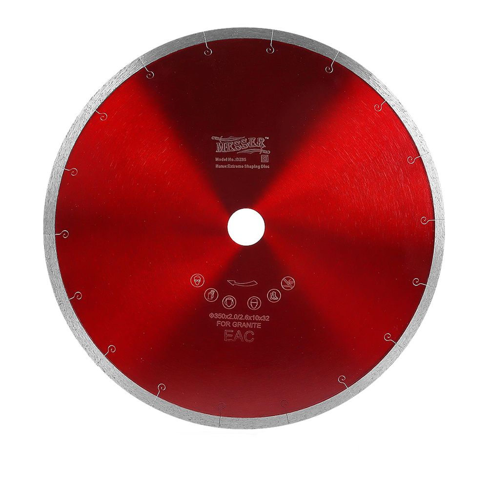 Диск для резки гранита Messer G/X-J 350D-2.6T-10W-32/25,4 (мокрый, сплошная кромка)