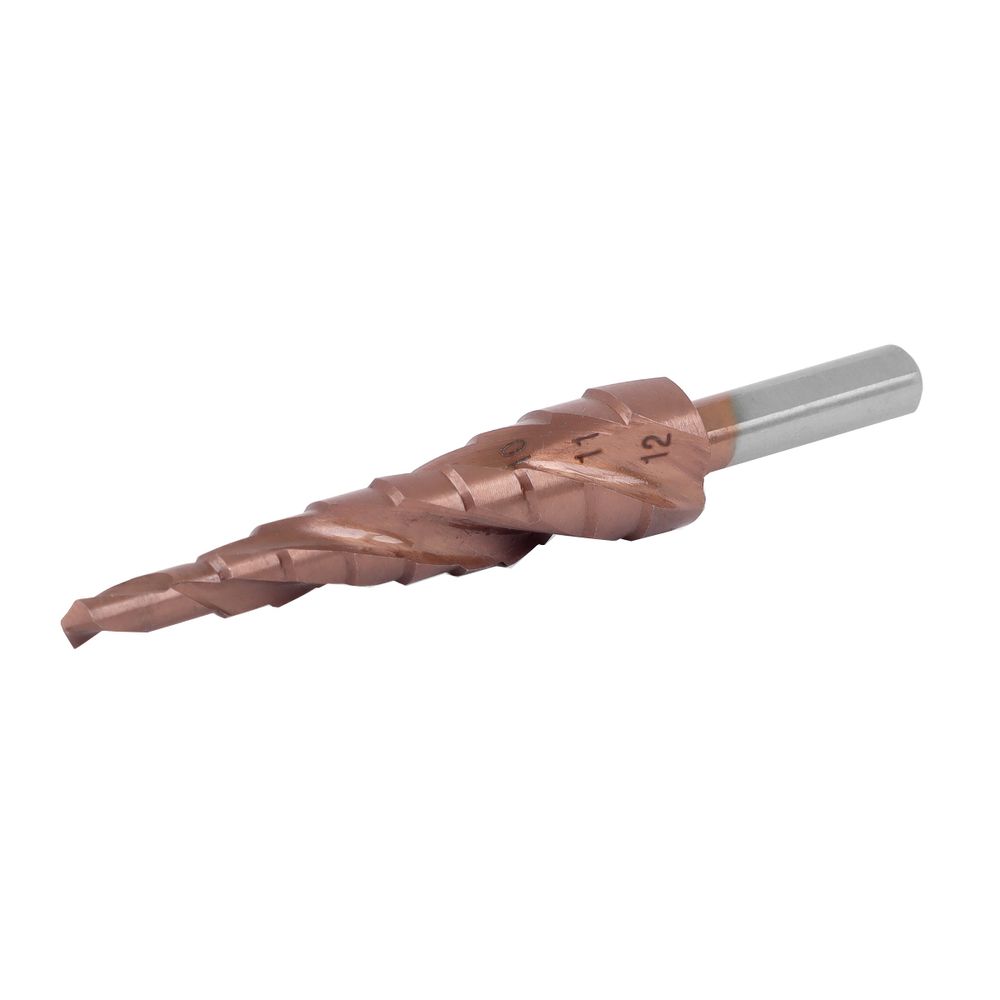 Ступенчатое сверло MESSER HSS CO 4-12Х9 с кобальтовым покрытием и тремя спиральными канавками