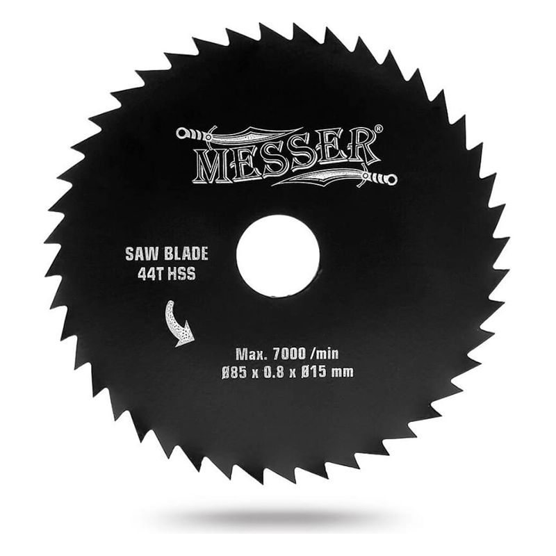 Циркулярная мини-пила MESSER M200 в комплекте с 3мя дисками (алмаз, HSS, TCT) 500Вт, 3500-6500 об/ми - изображение 6