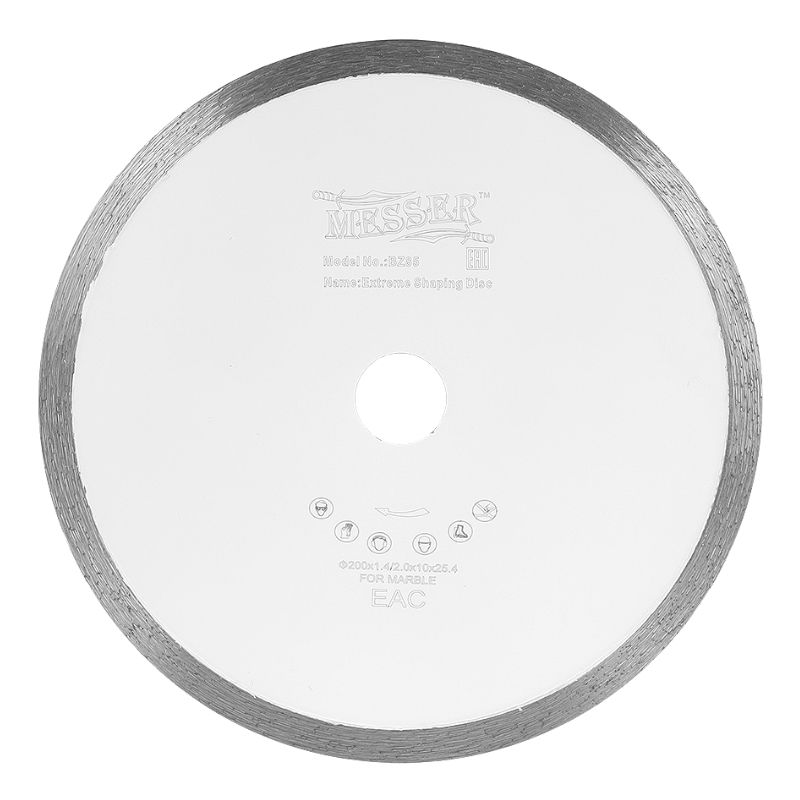 Алмазный диск для резки мрамора MESSER M/X, мокрый, 230D-2.0T-10W-25,4/22.2