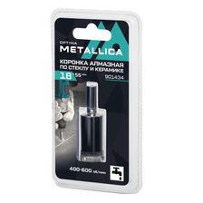 Коронка алмазная METALLICA Optima  18x55 мм, #80, по стеклу, плитке, 1 шт, в блистере. - изображение 2