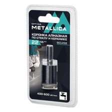 Коронка алмазная METALLICA Optima  22x55 мм, #80, по стеклу, плитке, 1 шт, в блистере. - изображение 2