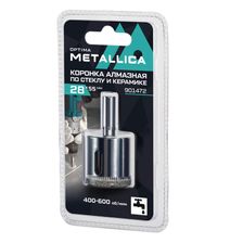 Коронка алмазная METALLICA Optima  28x55 мм, #80, по стеклу, плитке, 1 шт, в блистере. - изображение 2