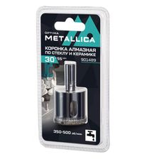 Коронка алмазная METALLICA Optima  30x55 мм, #80, по стеклу, плитке, 1 шт, в блистере. - изображение 2