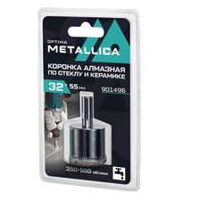 Коронка алмазная METALLICA Optima  32x55 мм, #80, по стеклу, плитке, 1 шт, в блистере. - изображение 2