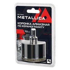 Коронка алмазная METALLICA Ultra  60х70 мм, #46, с сверлом, по керамограниту, плитке, в блистере - изображение 2