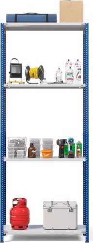 Металлический стеллаж ГТС ТС Лайт 2000x1000x300, полки: 4 шт. синие стойки 99-200100300С - изображение 3