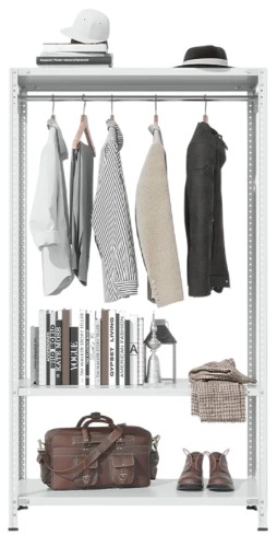 Металлический стеллаж ГТС ТС Лайт ВЕШАЛКА 1800x1000x500 полки:3 шт. металл 99-180010503 - изображение 3