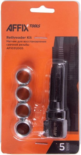 Метчик для восстановления свечной резьбы AFFIX набор ремонтных вставок 5 пред. AF10312005 - изображение 2