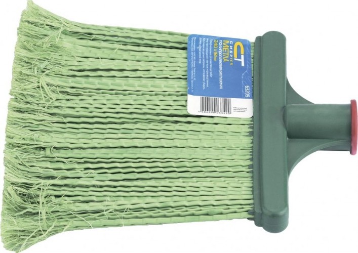 Метла полипропиленовая СИБРТЕХ плоская, распушеная 240 х 160 мм, с черенком 63219 63219 - изображение 2