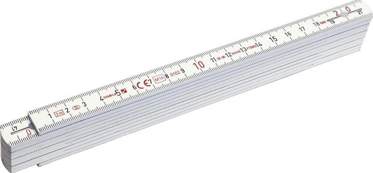 Метр складной, пластмассовый STABILA тип 1007 2,0 м х 16 мм 01001
