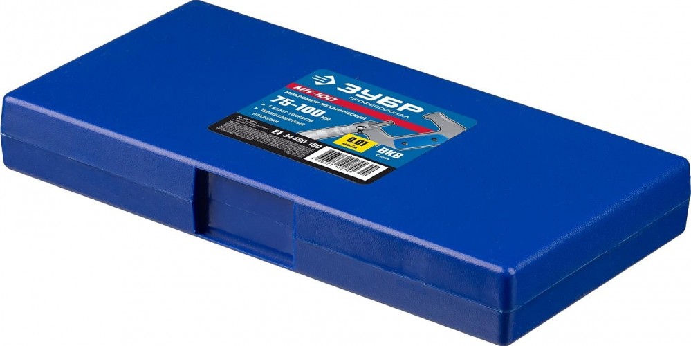 Микрометр ЗУБР ПРОФЕССИОНАЛ гладкий механический, мк 100, диапазон 75-100мм, ш 34480-100_z01 - изображение 3