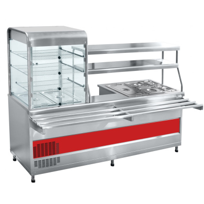 Мини-линия раздачи ABAT «Аста» ПВХМ-70КМУ (Прилавок-витрина холодильный мармитный универсальный)