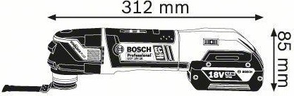 Многофункциональный инструмент аккумуляторный BOSCH GOP 18V-28 бесщеточный 06018B6003 2х5,0Ач, кейс L-Boxx - изображение 3