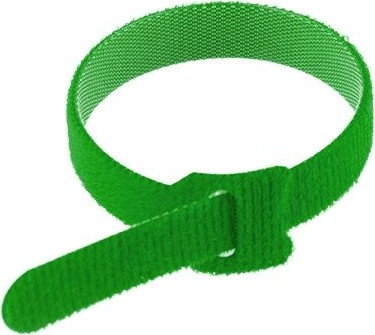 Многоразовый хомут–липучка REXANT 230х13 мм, зеленый (упак. 12 шт.) 07-7213