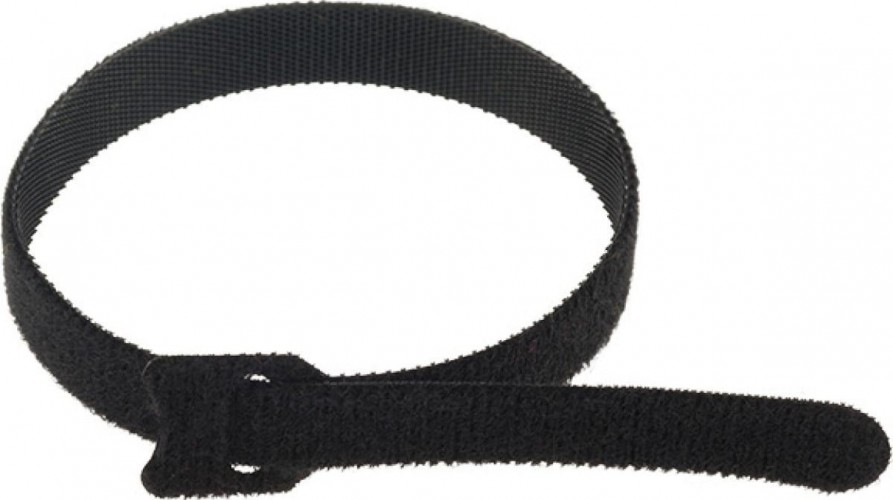 Многоразовый хомут–липучка REXANT 320х14 мм, черный (упак. 12 шт.) 07-7316