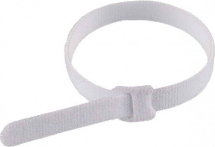 Многоразовый хомут–липучка REXANT 230х13 мм, белый (упак. 12 шт.) 07-7211