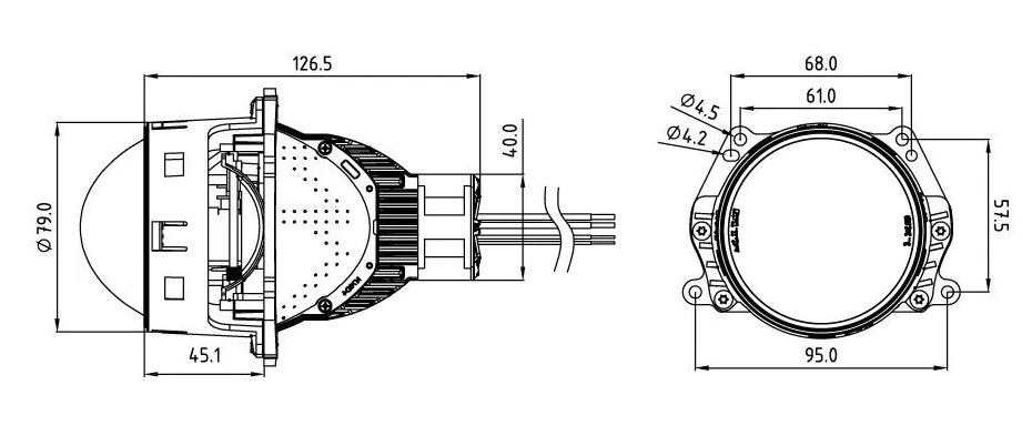 Модули светодиодные MTF LIGHT DIGITAL LIGHT, 12В, 58\65Вт, 3000-7000К, 3" ближнего и дальнего света упр. смартфоном DL65K5 - изображение 5