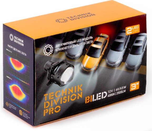 Модули светодиодные MTF LIGHT TECHNIK DIVISION PRO духчиповые 12В, 60/65Вт, 6000 biled 3" TD03K5 - изображение 3