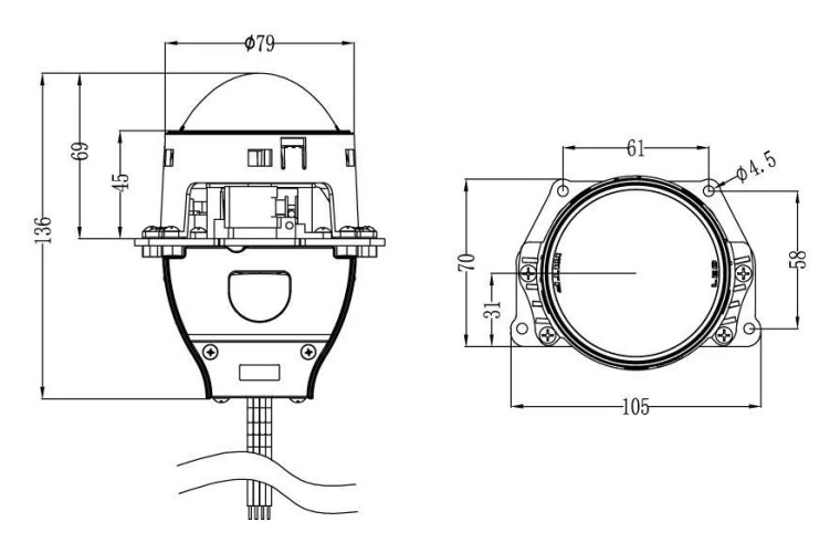 Модули светодиодные MTF LIGHT ASSISTANT TRUCK, 24В, 47/50Вт, 5500К, 3 дюйма, 2шт night линзованные, бескорпусные, 2шт. HL47K60-24 - изображение 3